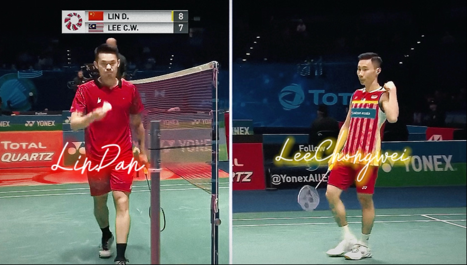 法国羽毛球队鏖战丹麦羽毛球队，李宗伟送出助攻